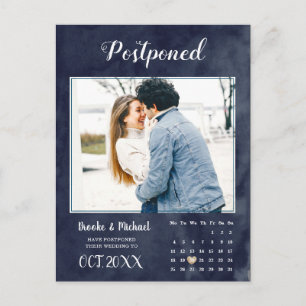 Carte Postale Mariage de calendrier photo élégant report