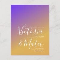 Mariage de coucher de soleil jaune violet Ombre