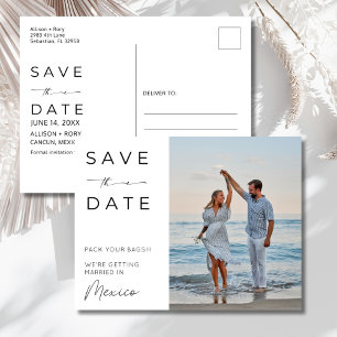 Carte Postale Mariage de destination à Mexico Save the Date