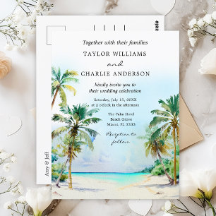 Carte Postale Mariage de Destination sur une Plage Tropicale
