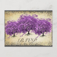 Mariage de feuille d'arbre de coeur violet radiant