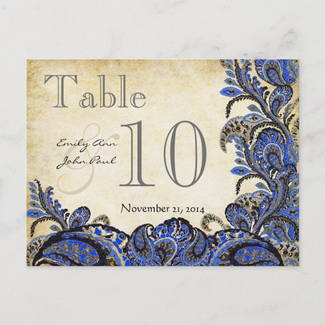 Carte Postale Mariage de la Marine Gold Paisley (Devant)