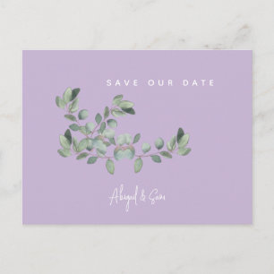 Carte Postale Mariage de lavande et de feuillage Enregistrer la 