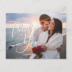 Carte Postale Mariage de lune de miel moderne 2 Merci photo