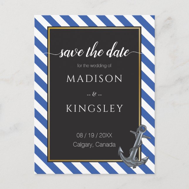 Carte Postale Mariage de navigation de bateau ancre formidable (Devant)