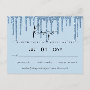 Carte Postale MARIAGE de Parties scintillant bleue BUDGET
