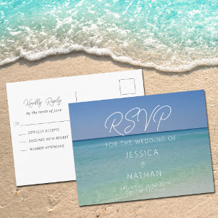 Carte Postale Mariage de plage magnifique, réponse pour l'été su