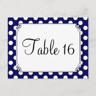 Carte Postale Mariage de points bleu et blanc de la marine