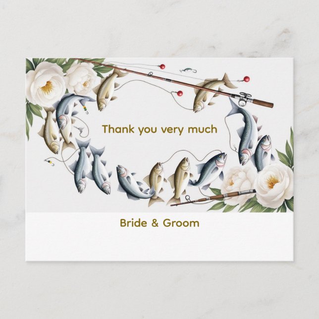 Carte Postale Mariage de poissons sur le thème des amateurs de p (Devant)