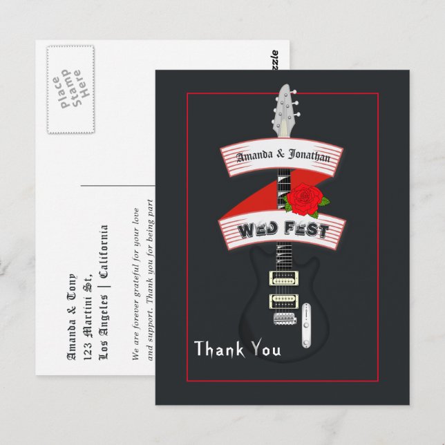 Carte Postale Mariage de roches et de rouleaux (Devant / Derrière)