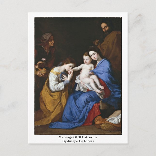 Carte Postale Mariage De Sainte-Catherine Par Jusepe De Ribera (Devant)