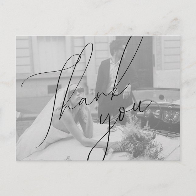 Carte postale Mariage de script minimaliste (Devant)