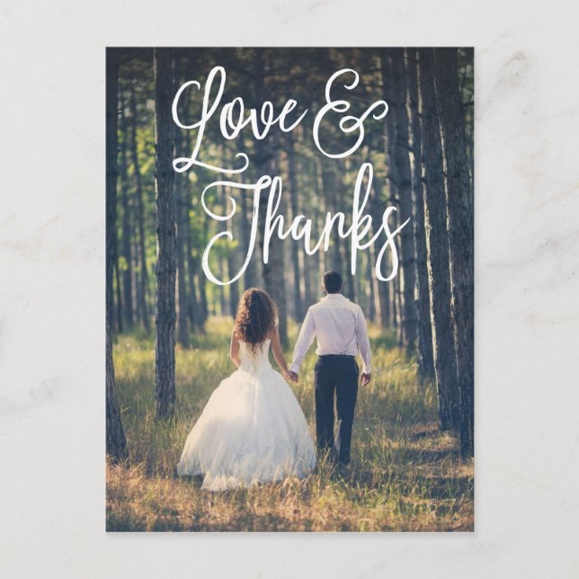 Carte postale Mariage de script romantique (Devant)
