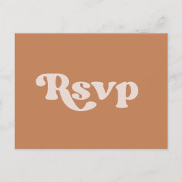 Carte Postale Mariage de sucre brun rétro élégant RSVP