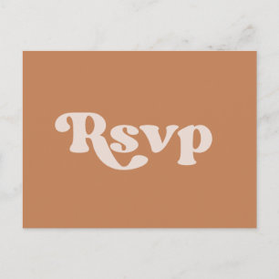 Carte Postale Mariage de sucre brun rétro élégant RSVP