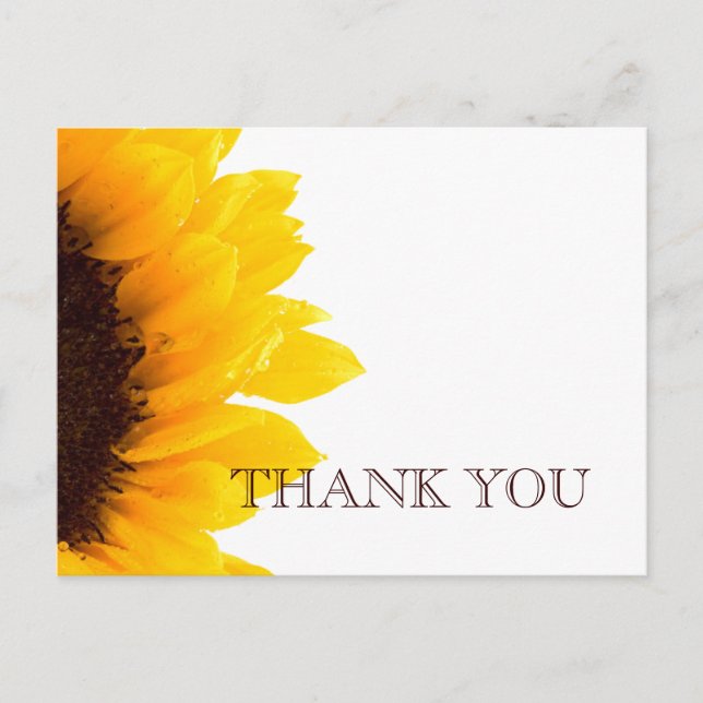 Carte postale Mariage de tournesol Brown jaune (Devant)