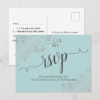 Mariage dentelle argent calligraphié sarcelle cart