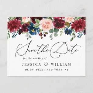 Carte Postale Mariage des Roses de la marine bordeaux Sauvez la