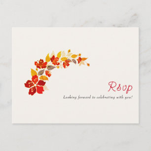 Carte Postale Mariage d'hibiscus tropicaux d'Orange brulé
