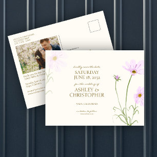 Carte Postale Mariage du Fleur sauvage de printemps Lavender Enr