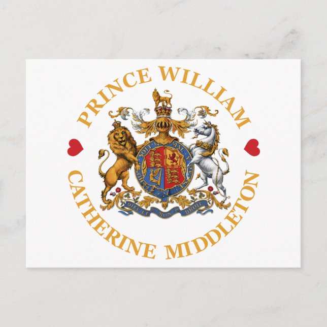 Carte Postale Mariage du prince William et de Catherine Middleto (Devant)