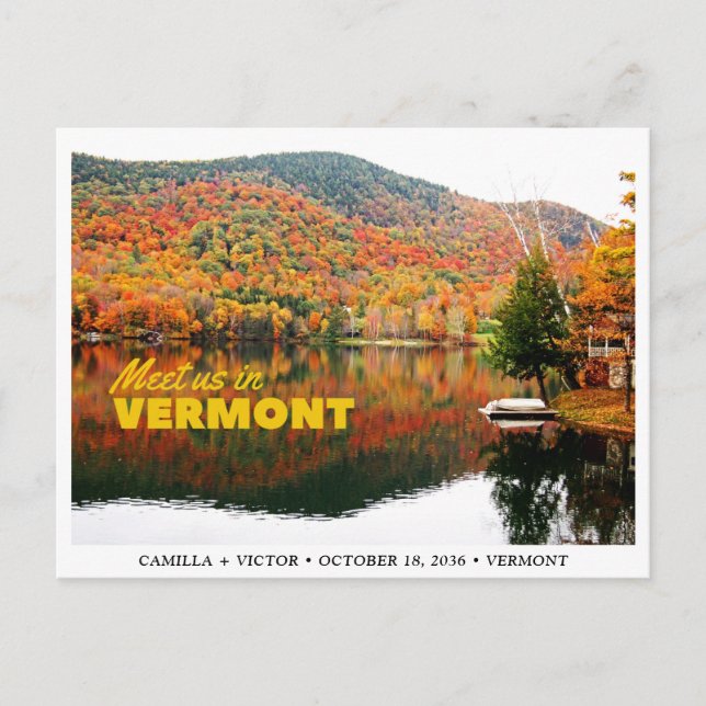 Carte Postale Mariage du Vermont Mountain Enregistrer la date Ca (Devant)