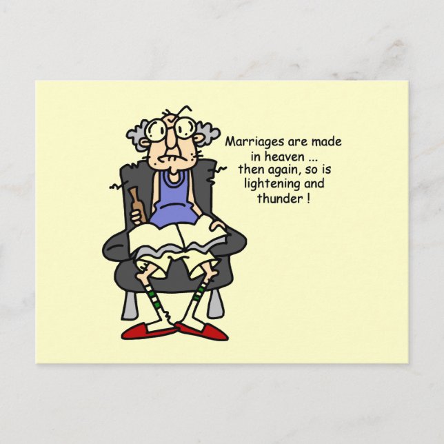 Carte Postale Mariage, Éclair, Humour tonnerre (Devant)