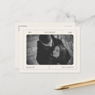 Carte Postale Mariage élégant Luxe Vintage Classique Photo