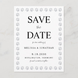 Carte Postale Mariage Empreintes de pattes Simple Enregistrer La