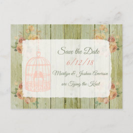 Carte Postale = Mariage en cage à oiseaux en bois Enregistrer la