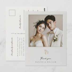 Carte postale mariage encadrée Merci