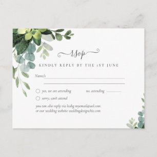 Carte Postale Mariage espagnol NUESTRA BODA Eucalyptus Verdure