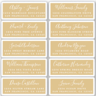 Carte postale Mariage Étiquette de adresse invité