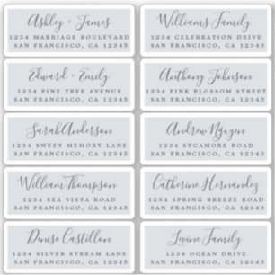 Carte postale Mariage  Étiquette de adresse invité