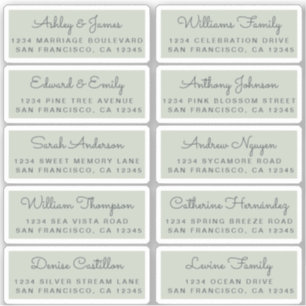 Carte postale Mariage  Étiquette de adresse invité