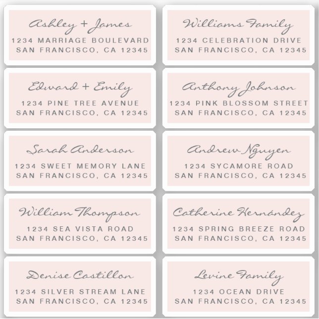 Carte postale Mariage  Étiquette de adresse invité (Devant)