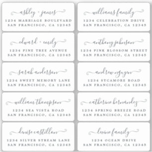 Carte postale Mariage  Étiquette de adresse invité