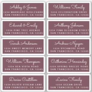 Carte postale Mariage Étiquette de adresse invité