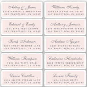 Carte postale Mariage  Étiquette de adresse invité