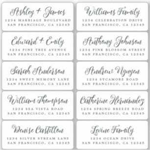 Carte postale Mariage  Étiquette de adresse invité