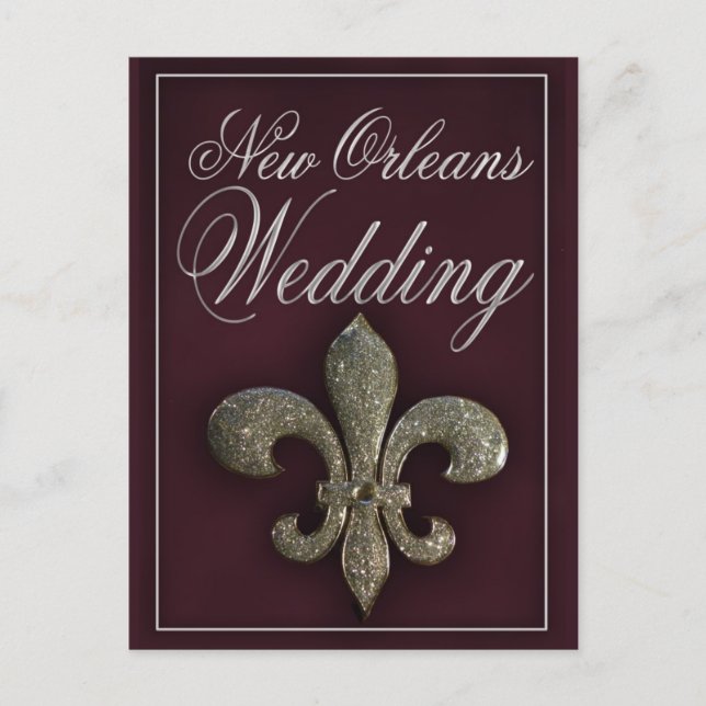 Carte Postale Mariage fleur de lis de la Nouvelle-Orléans (Devant)