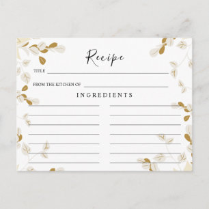 Carte Postale Mariage fleur sauvage, Boho Floral Recette Card