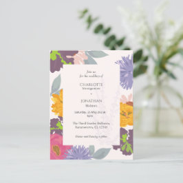 Carte Postale Mariage floral Abstrait moderne