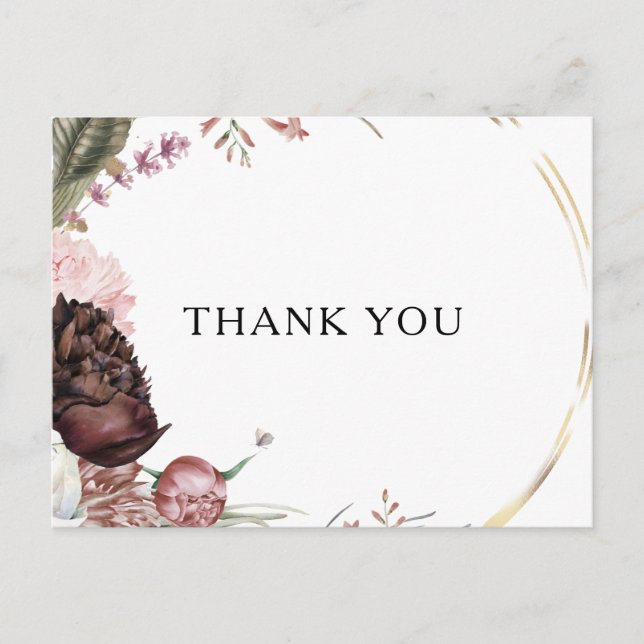 Carte postale Mariage Floral Boho de Bourgogne (Devant)