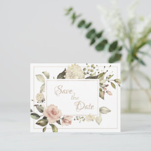 Carte Postale Mariage Floral Élégant Vintage Antique Aquarelle 