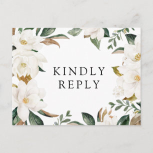 Carte Postale Mariage floral Magnolia RSVP