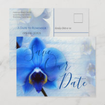 Mariage Floral Moderne à l'Aquarelle Orchidée Bleu