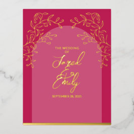 Carte postale mariage Foil Invitation