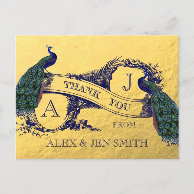 Carte postale Mariage Gold Foil (Devant)