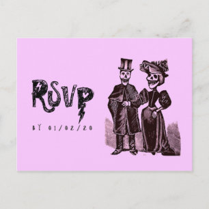 Carte Postale Mariage gothique d'Halloween RSVP
